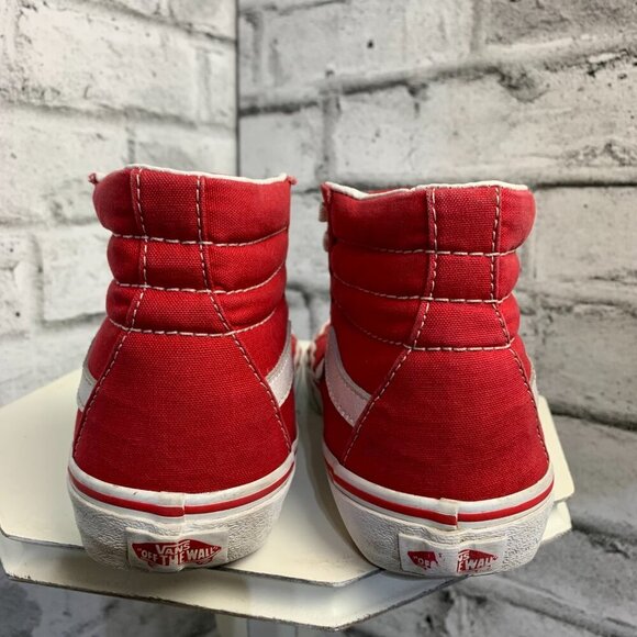 Vans Off The Wall Skateboard Shoe Red Canvas High Top Casual Sneaker - Picture 6 of 8